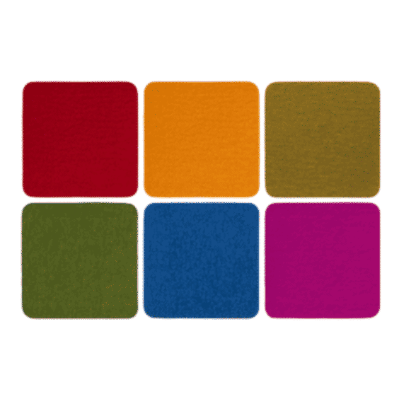Bierfilzl Merino Wool Felt Square Coaster - 6 Pack