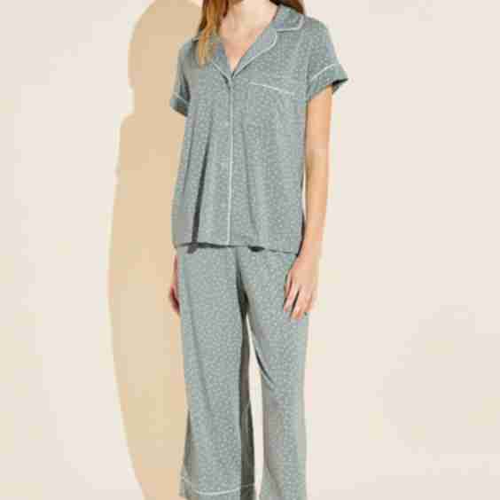 Gisele Printed Crop Pajama Set