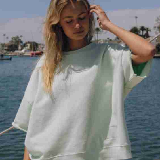 Cropped Sleeve Crew