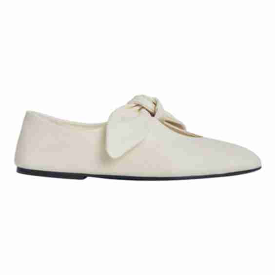 Bow Detail Leather Flats