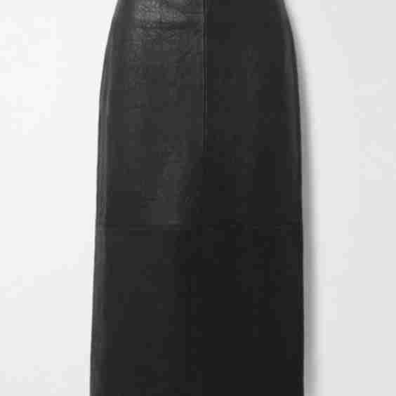 Pencil Leather Midi Skirt
