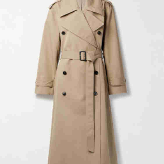 Belted Double-Breasted Cotton-Blend Twill Trench Coat