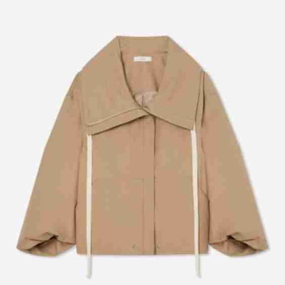 Rolled Collar Jacket in Cotton Twill