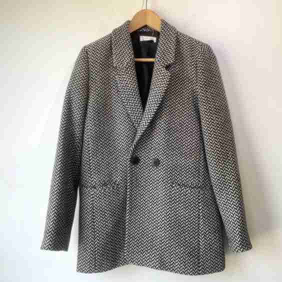 Anine Bing Black and White Chevron Jacket