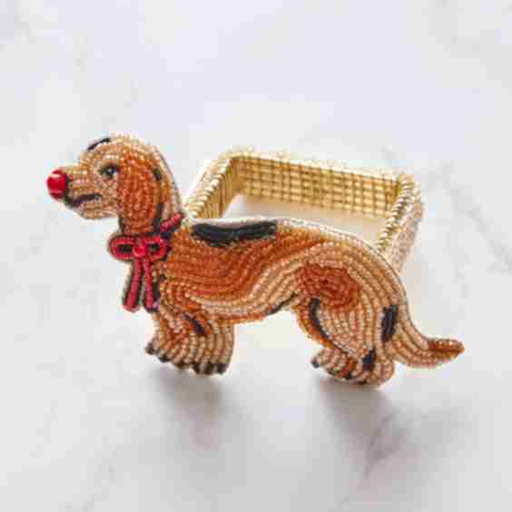 Dapper Dachshunds Napkin Ring, Set Of 4 