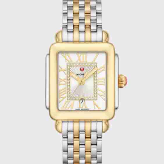 Deco Mid Two-Tone 18K Gold-Plated Diamond Watch