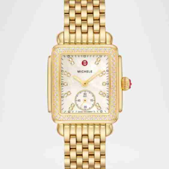 Deco Mid Diamond and Mother-of-Pearl Dial Watch