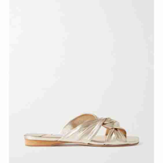 Gold Narisa Knotted Leather Sandals