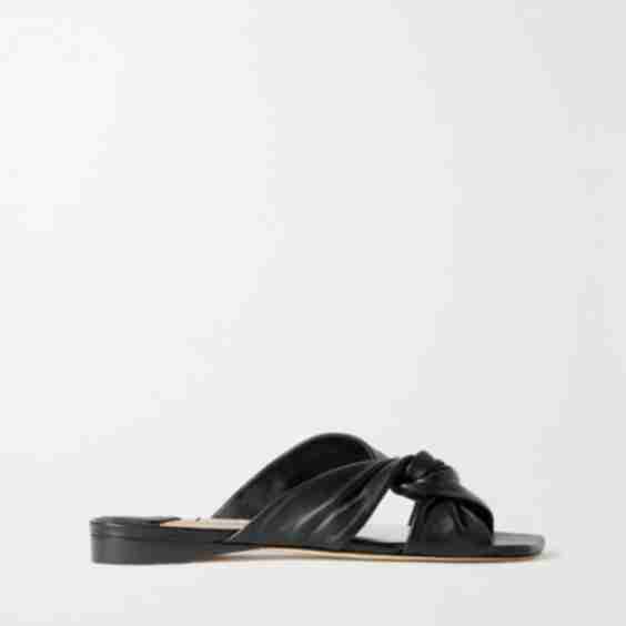 Black Narisa Knotted Leather Sandals