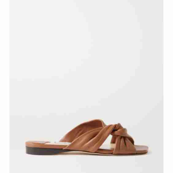 Tan Narisa Knotted Leather Sandals