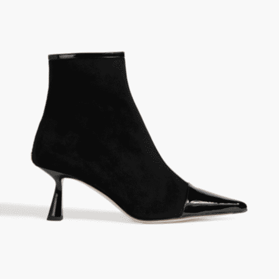 Kix 65 Patent Leather-Trimmed Suede Ankle Boots