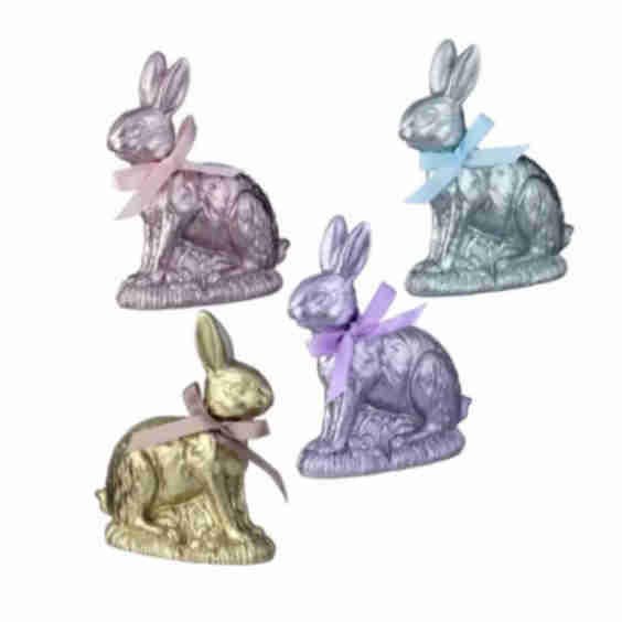 Small Resin Foil Chocolate Bunny Decoration
