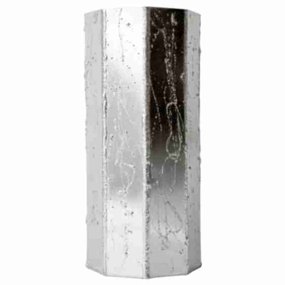Chrome-Plated Metal Vase