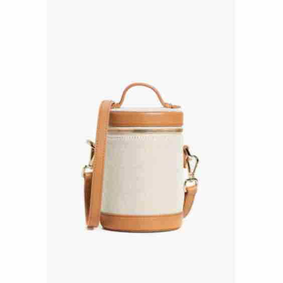 Scout Tan Leather And Canvas Crossbody Capsule Bag