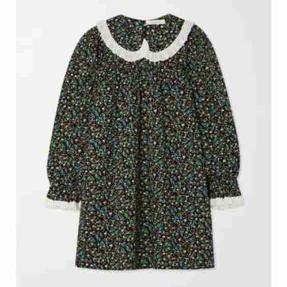 Lisette Ruffled Floral-Print Organic Cotton-Poplin Mini Dress