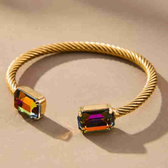 Charlotte Rectangle Crystal Cuff Bracelet