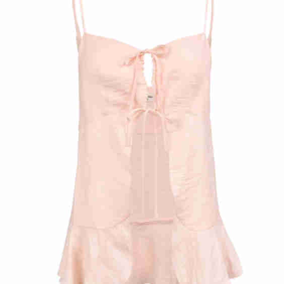 Tie Front Chiffon Babydoll Camisole