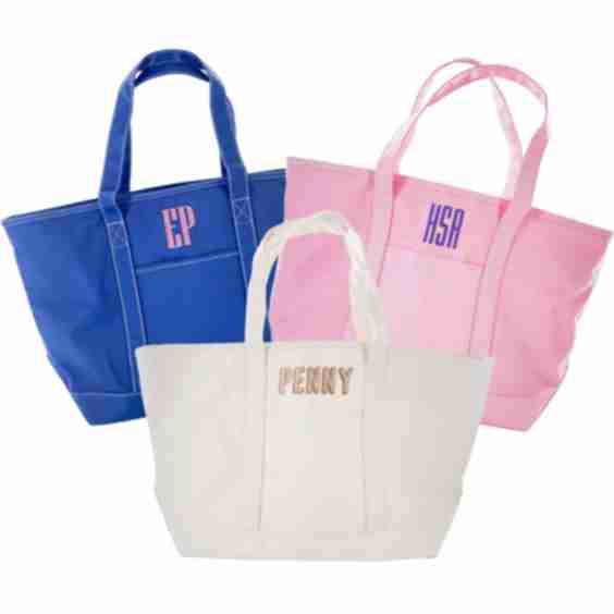 Embroidered TRVL Coated Canvas Tote