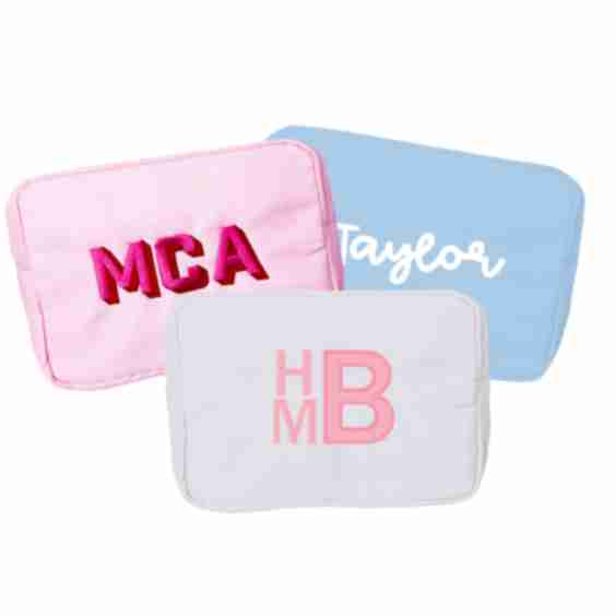Embroidered Extra Large Nylon Pouch