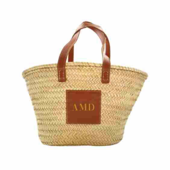 Monogrammed Straw Tote