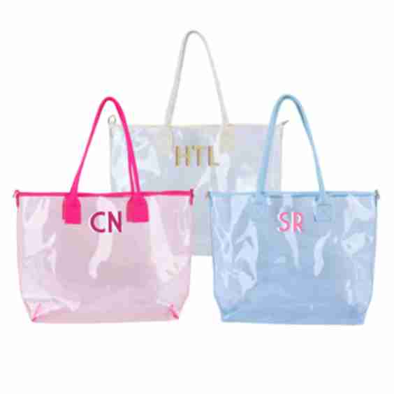 Monogrammed Clear Tote Bag