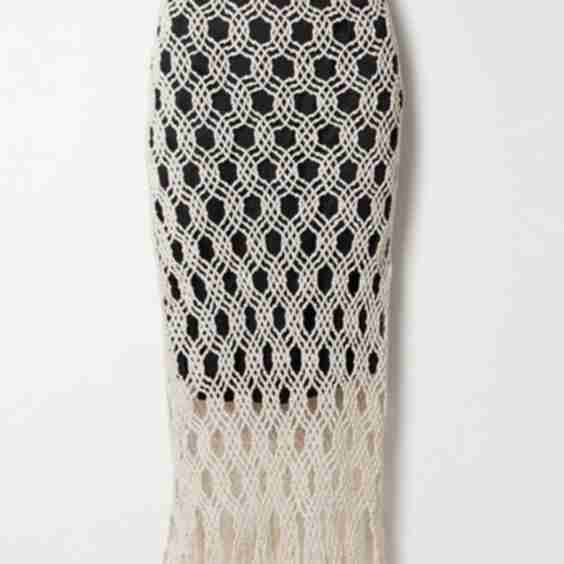 Sparrow Fringed Crocheted Cotton Midi Skirt