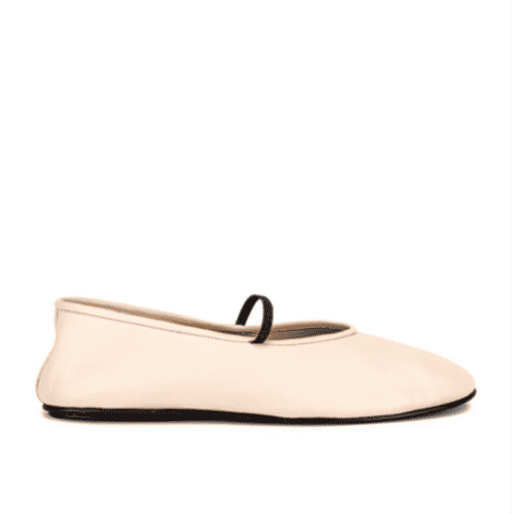 Elastic Ballet Leather Flats (Pre-Owned)