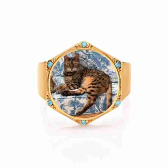 Coco Hexagon Ring in Gold Finish