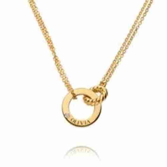Grace Interlocking Necklace With Diamond In 18K Gold Vermeil