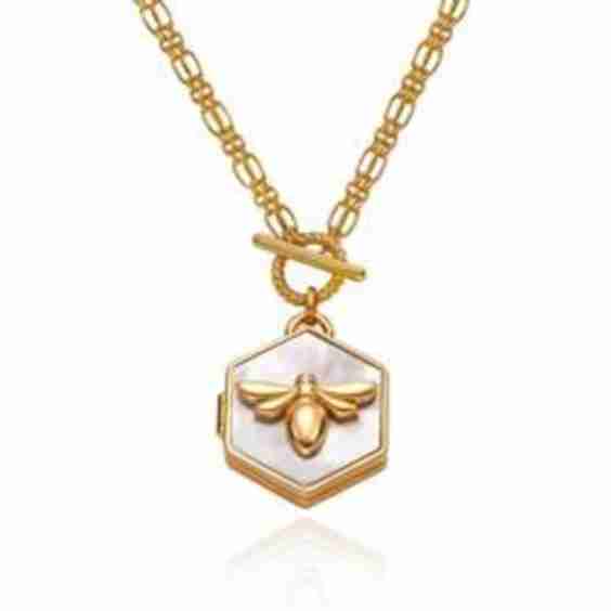 Bee Loved Locket With Mother Of Pearl