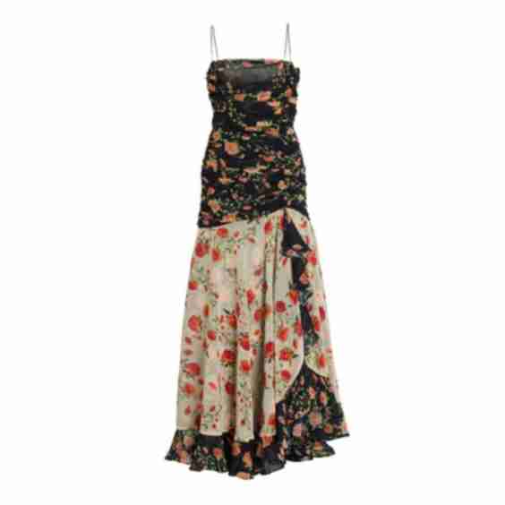 Rosado Ruched-Chiffon Maxi Dress