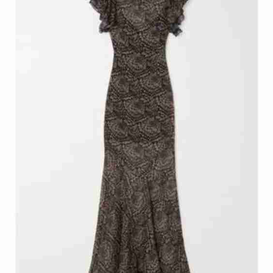 Bouganvilla Ruffled Printed Recycled Voile Gown