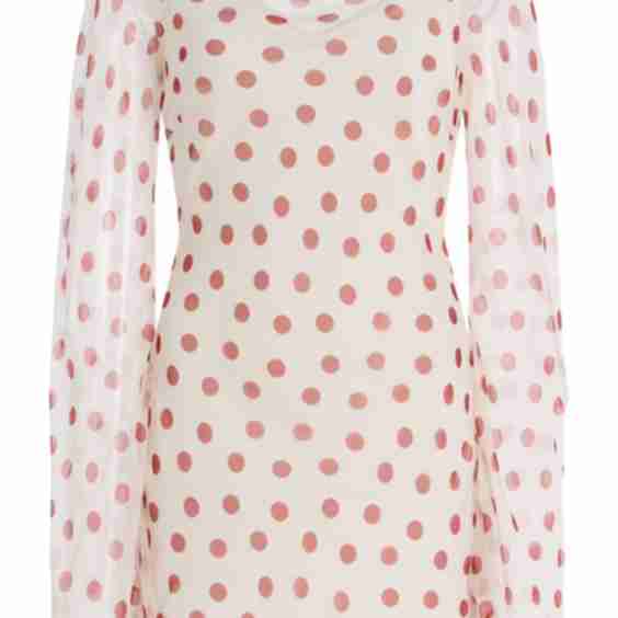 Gracia Polka-Dot Silk-Chiffon Mini Dress