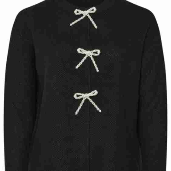 Curve Pearl Bow Front Cardigan