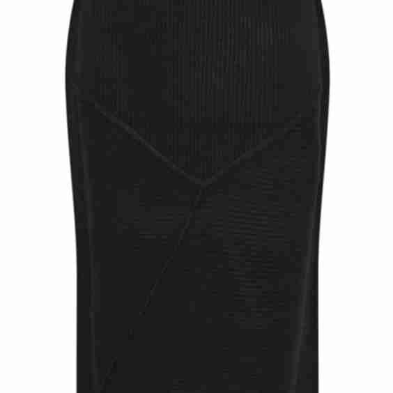 Curve Asymmetric Knit Maxi Skirt