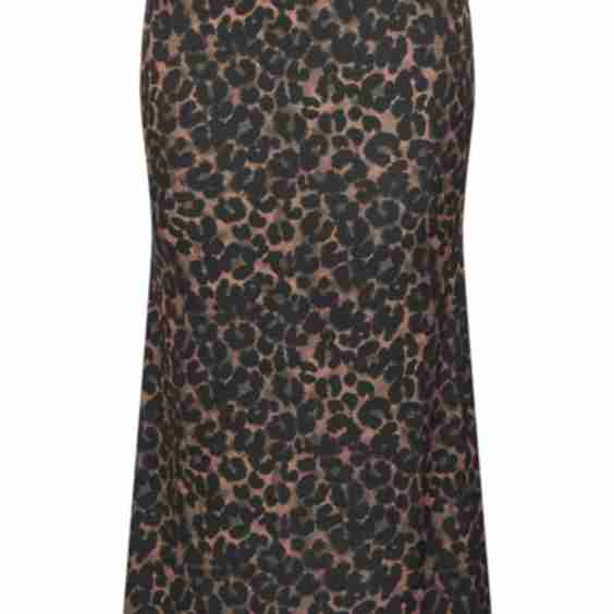 Curve Brown Leopard Print Maxi Skirt