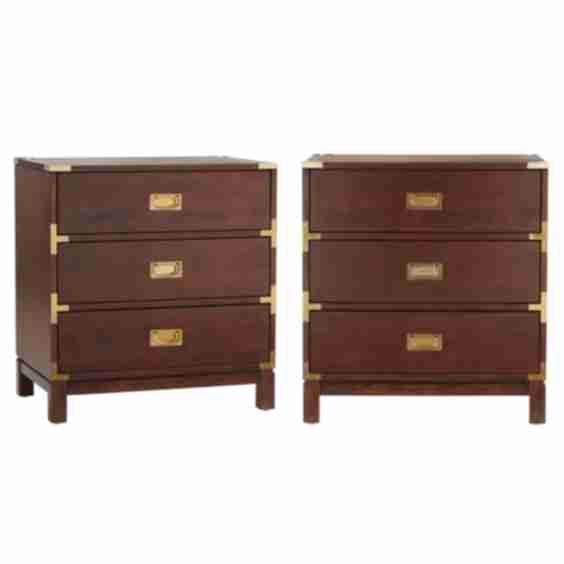 Valoria 3 Drawer Gold Accent Nightstand