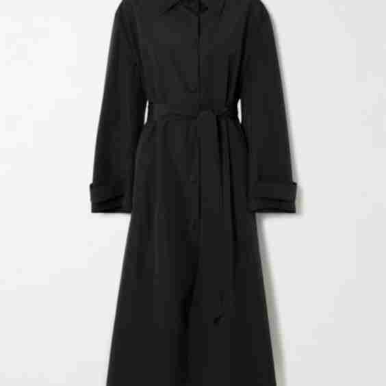 Belted Wool Blend Shell Coat