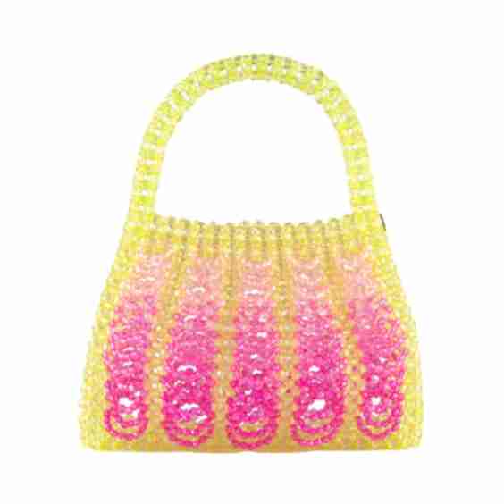 Sunset Pop Lemon Beaded Bag