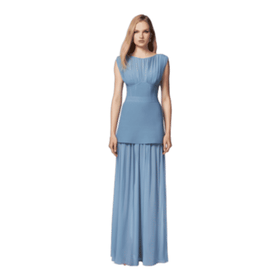 Milano Corset Gown w/ Silk Ruched Chiffon