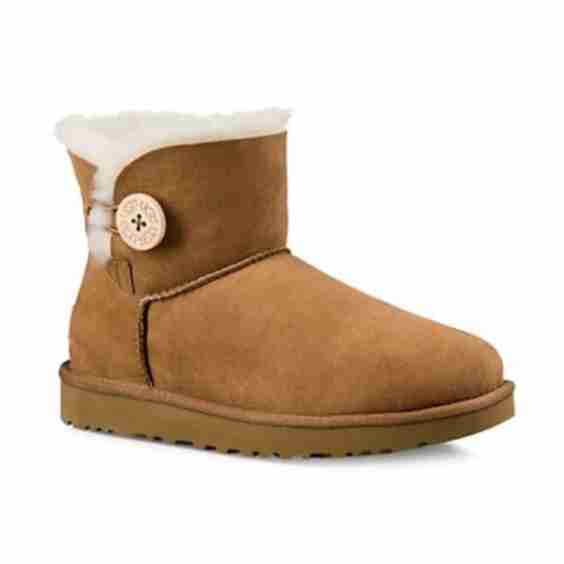 Mini Bailey Button Sheepskin Suede Ankle Boots
