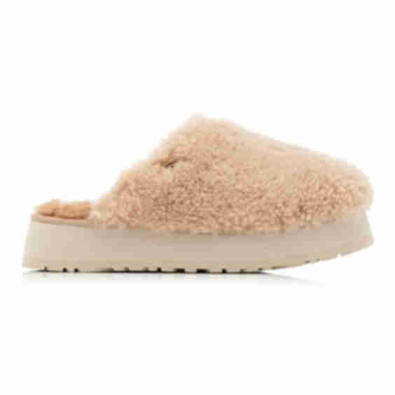Shearling Maxi Platform Slides