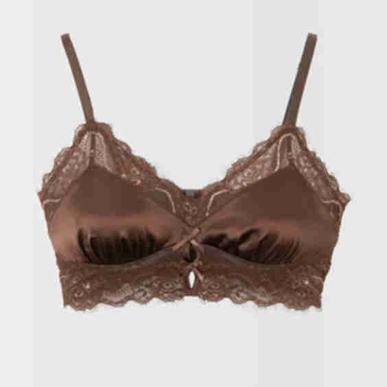 Lacy Satin Keyhole Bralette