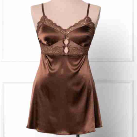 Satin & Eyelash Lace Slip