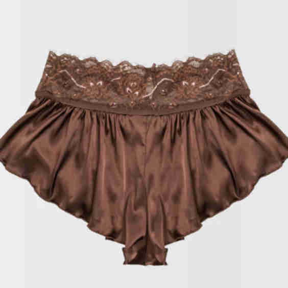 High Waist Lacy Satin Tap Shorts