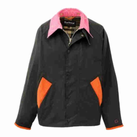 Barbour x Flower Mountain Waxed Jacket with Tartan Lining