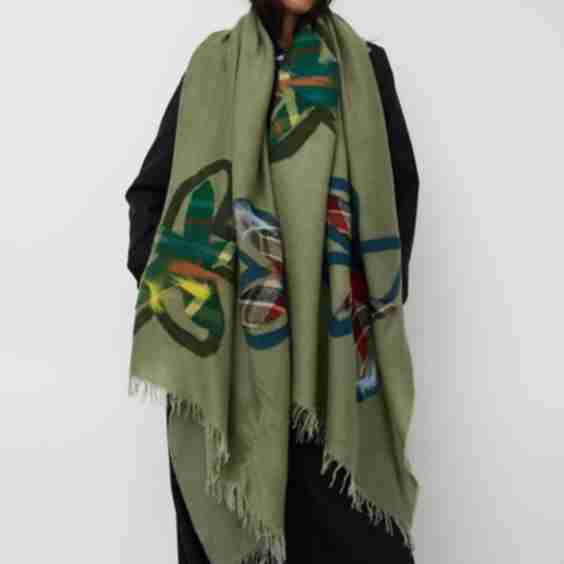 Exquisite J Hand Dyed Scarf With Flowers 
