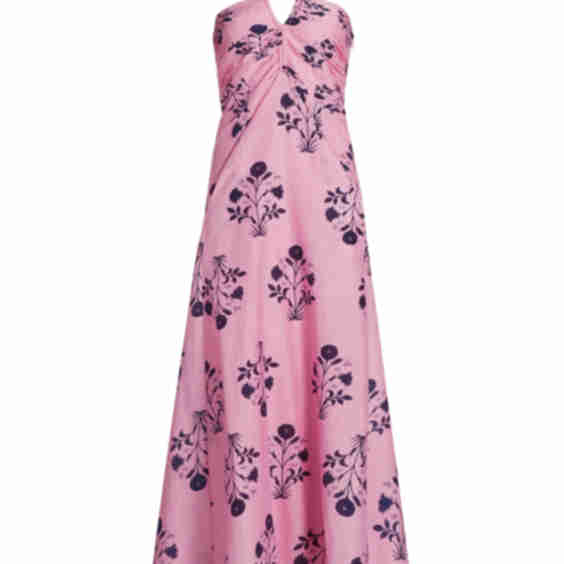 Tori Floral Cotton Silk Toile Maxi Dress