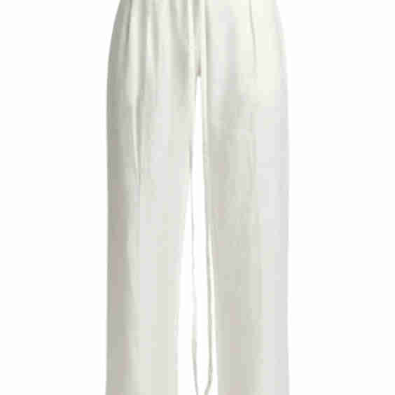 Dominique Linen Wide-Leg Pants