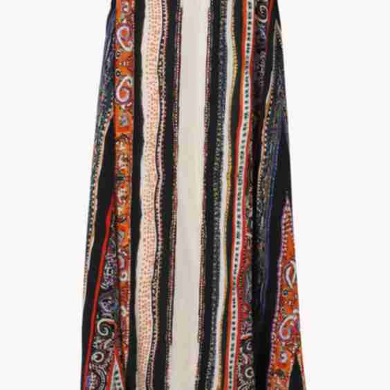Lennon Sabrina Printed Crepe Midi Skirt